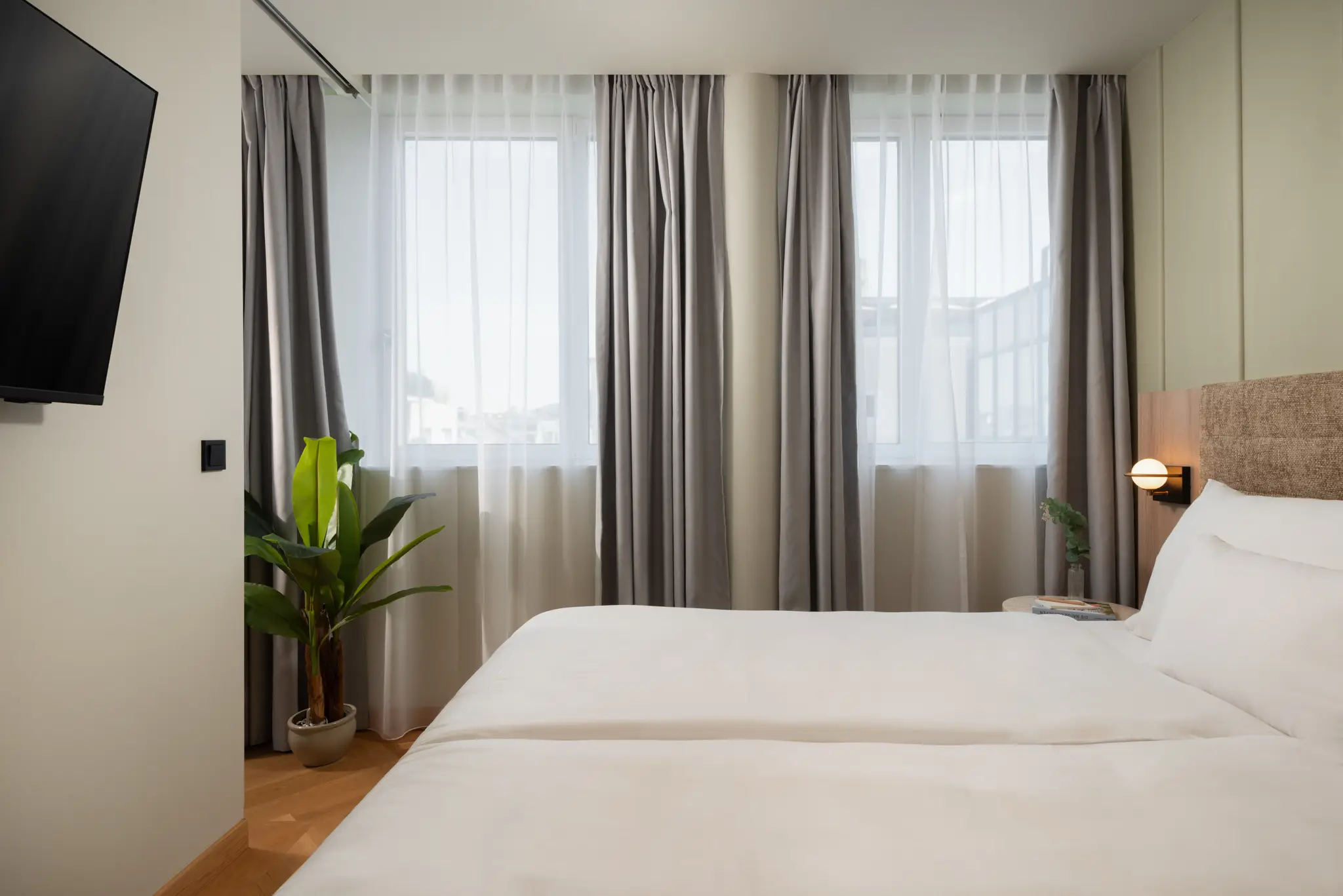 Deluxe one-bedroom at master Mirabell, offering a warm and stylish ambiance.